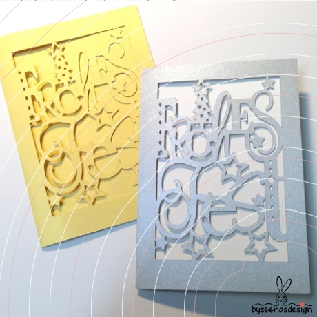 Weihnachtskarte Frohes Fest Plotterdatei SVG DXF 