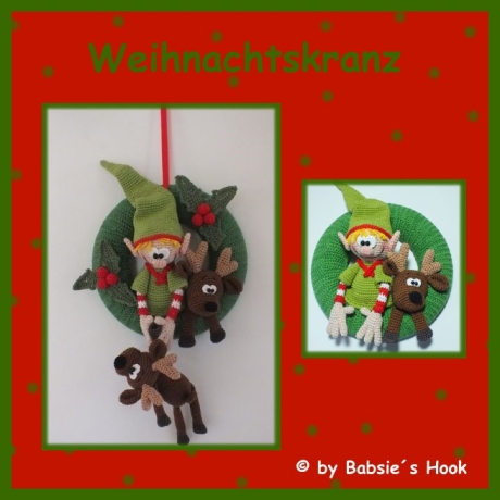 Häkelanleitung ♡ Weihnachts(tür)kranz♡ 