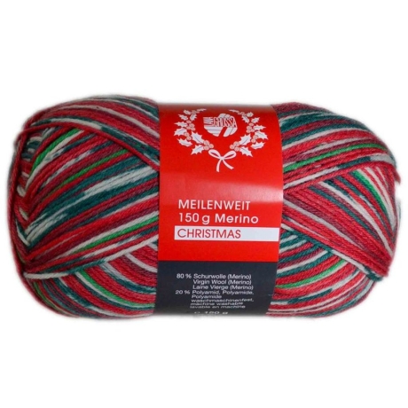 Lana Grossa Meilenweit Christmas, 6-fädige Sockenwolle 150g