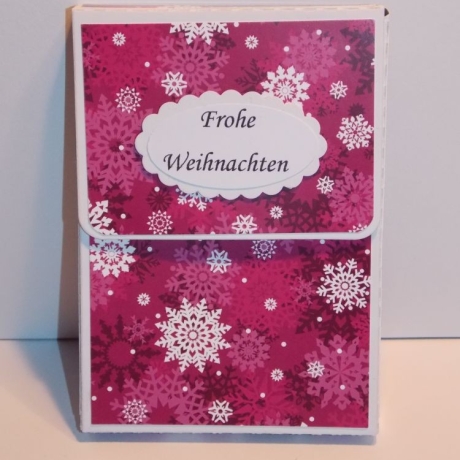 Kleine Schachteln Weihnachten Weiß mit pinken Schneeflocken