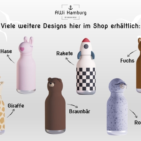 personalisierte Kinder-Trinkflasche Tierdesign 2