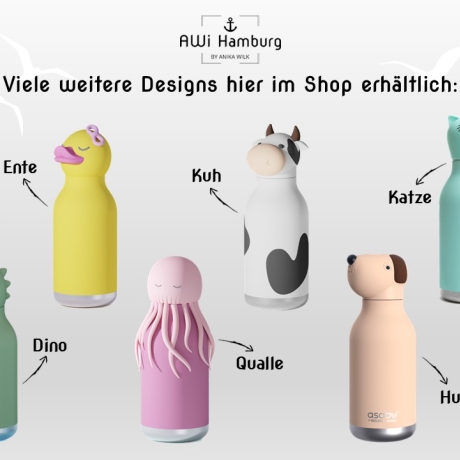 personalisierte Kinder-Trinkflasche Tierdesign 1