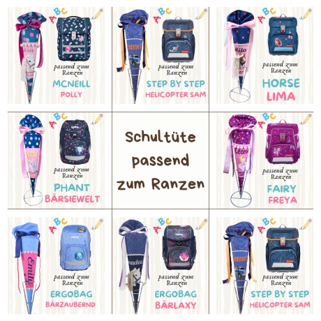 Schultüte passend zum Schulranzen - viele Modelle
