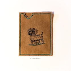 Heimtierausweis, Filz, braun, Dackel, Dachshund, Impfpasshülle