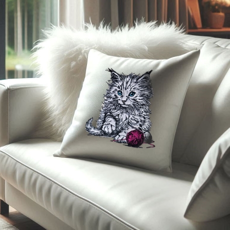 NEU Stickdatei Applikation Angora Katze Shadow