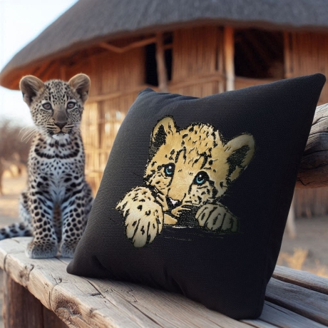 NEU Stickdatei Applikation Leopard Finn