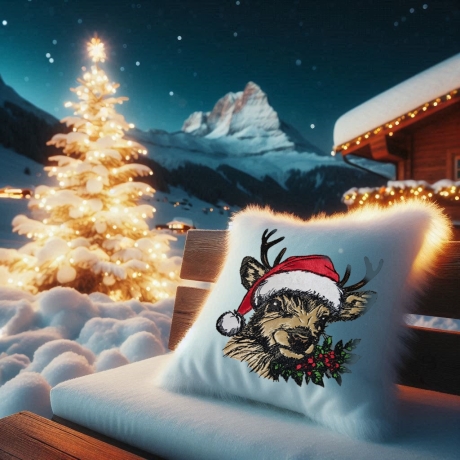 NEU Stickdatei Hirsch mit Weihnachtsmütze Blade
