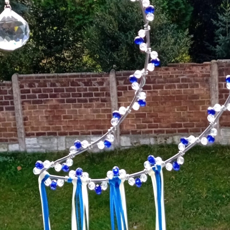 Traumfänger Mond Blau Perlen Wandschmuck Wohndeko Suncatcher