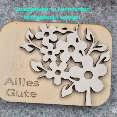 Holz Geschenkverpackung Blumen Gutschein Geld