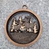 Holz Weihnachtsornament 2 Hirsche braun / natur