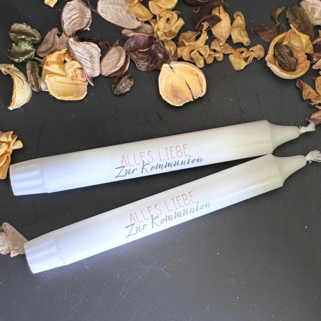 Stabkerze geriffelt Kommunion & Konfirmation