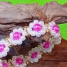 Armband Gänseblümchen Pink Perlenschmuck niedlich Armreifen 