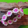 Armband Gänseblümchen Pink Perlenschmuck niedlich Armreifen 