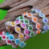 Armband Gänseblümchen Orange Perlenschmuck niedlich Armreifen 