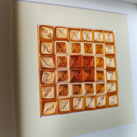 Herbstliche Wirbel - Quilling Technik - Unikat