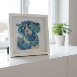 Hundebild - Quilling Technik - Unikat
