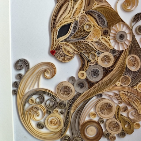 Katze - Katzenbild - Quilling Technik - Unikat