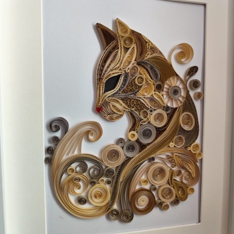 Katze - Katzenbild - Quilling Technik - Unikat