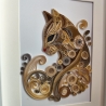 Katze - Katzenbild - Quilling Technik - Unikat