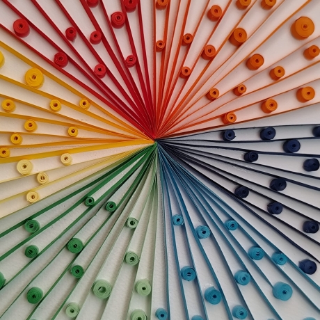 Regenbogen Explosion - Modern- Quilling Technik - Unikat
