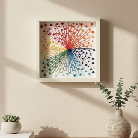 Regenbogen Explosion - Modern- Quilling Technik - Unikat