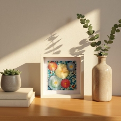 Farbenfrohe Kreise - Modern- Quilling Technik - Unikat