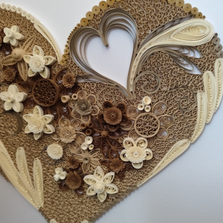 Quilling Herz - 3D Wandkunst