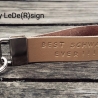 Schlüsselband aus Leder, handgestempelt mit Wunschtext
