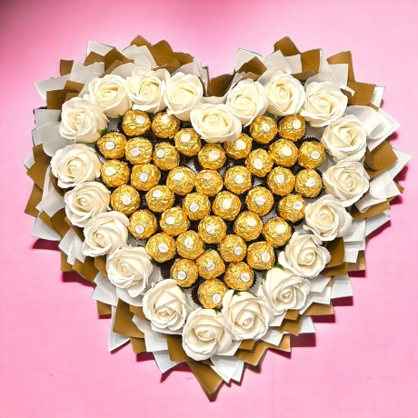 Essbarer Blumenstrauß - Gold Love mit Ferrero Rocher