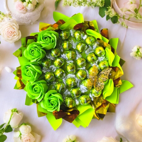 Essbarer Strauß Mini Lindt Pistazien