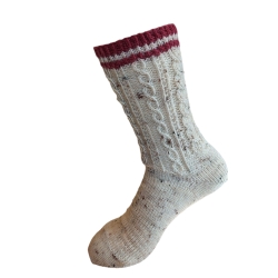 Trachtensocken Tweed natur/weinrot Gr. 39