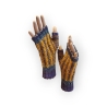Handstulpen mit Hebemaschen - gelb/lila, Gr. M