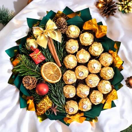 Weihnachtlicher Mini Ferrero Rocher Strauß: Festlicher Genuss