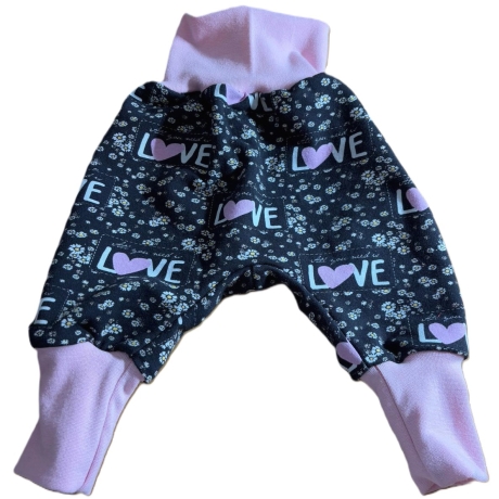 Pumphose Lange Hose Babyhose Mitwachshose Baby 74 80 Liebe Herz