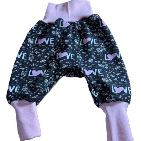 Pumphose Lange Hose Babyhose Mitwachshose Baby 62 68 Liebe Herz