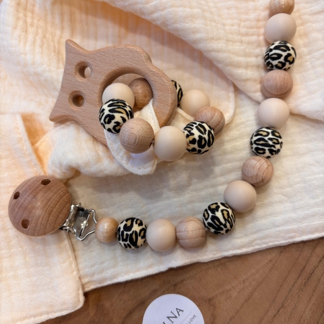 Schnullerkette | Greifling mit Musselintuch | Schmusetuch | SET 