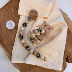 Schnullerkette | Greifling mit Musselintuch | Schmusetuch | SET 