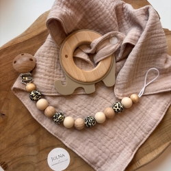 Schnullerkette | Greifling mit Musselintuch | Schmusetuch | SET 