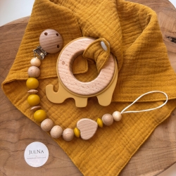 Schnullerkette | Greifling mit Musselintuch | Schmusetuch | SET 