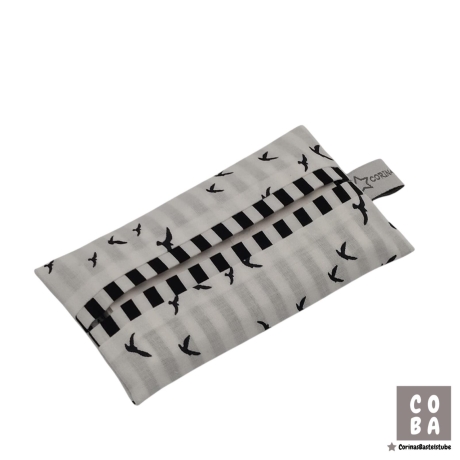 Maritime Taschentüchertasche aus Stoff Möwen Muschel Tatüta