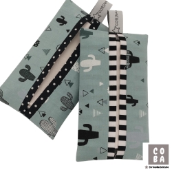 Tatüta Taschentüchertasche mint mit Kakteen aus Baumwolle