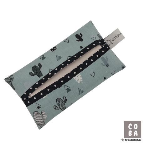 Tatüta Taschentüchertasche mint mit Kakteen aus Baumwolle