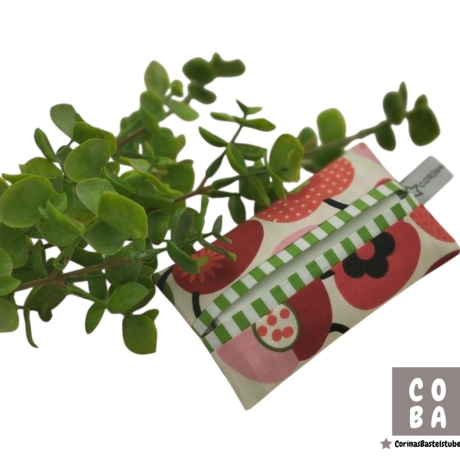 Retro Apfel Taschentüchertasche Vintage Tatüta Hülle Baumwolle