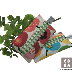 Retro Apfel Taschentüchertasche Vintage Tatüta Hülle Baumwolle