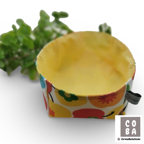 Stoffkörbchen Retro Äpfel Ideal als Osternest verstärkt dekorativ