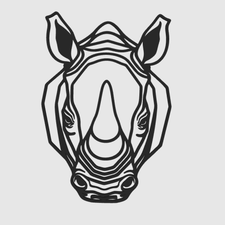 Wandbild Nashornkopf – 16 cm x 23 cm