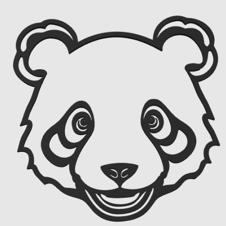 Panda „Yumi“ – 3D-Druck-Wandbild, ca. 25 cm hoch × 24 cm breit