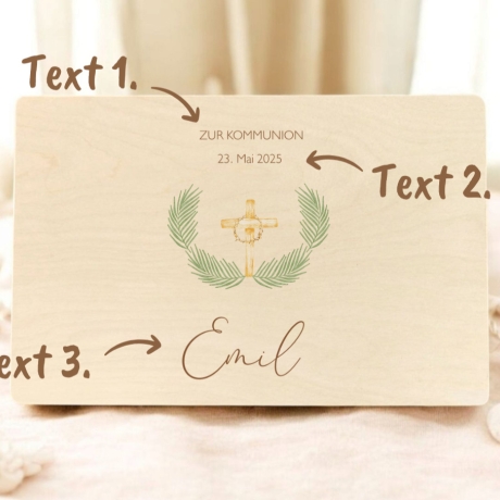 Personalisierte Erinnerungskiste zur Kommunion Taufe Konfirmation