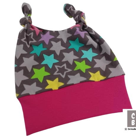 Geschenk zur Geburt Babyset Regenbogen Sterne Hose & Mütze 62/68