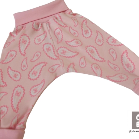 Geschenk zur Geburt Babyset Paisly rosa  Hose & Mütze 62/68